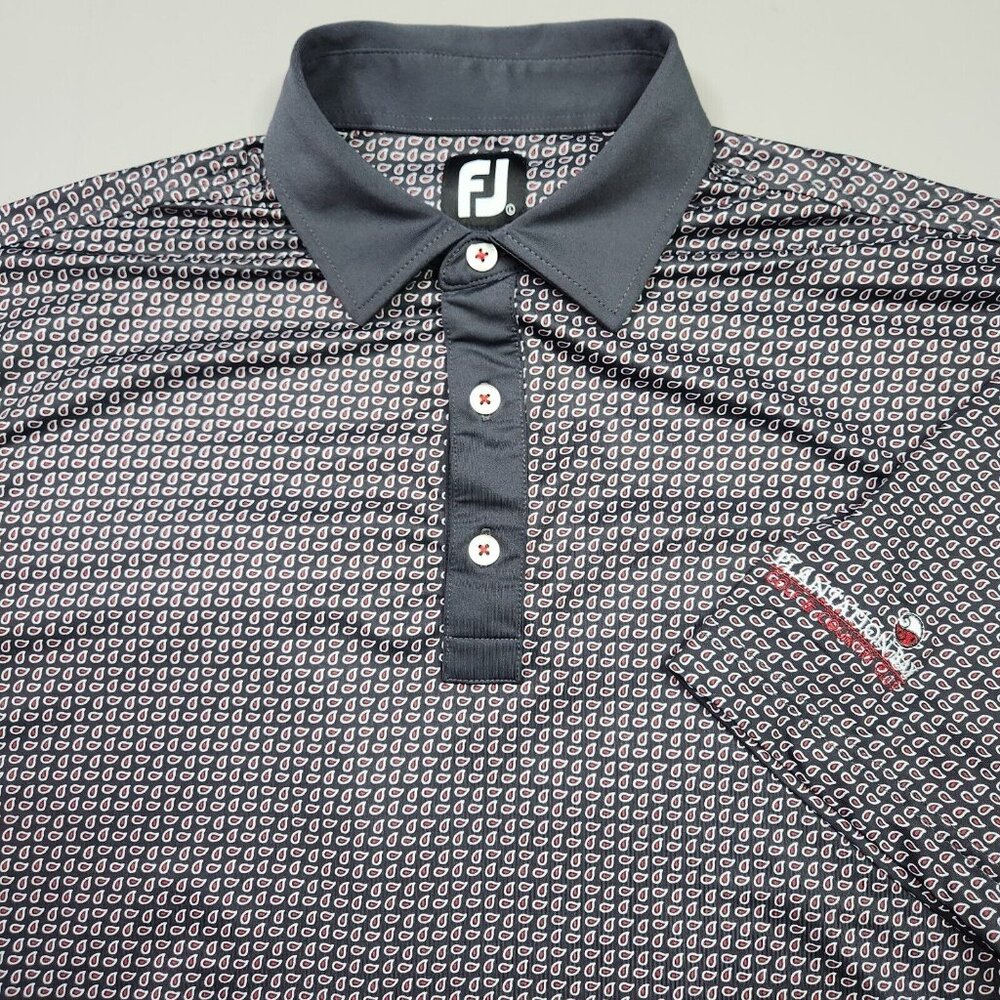 FootJoy AOP Paisley Print Plantation Bay CC Polo Shirt Preppy Large